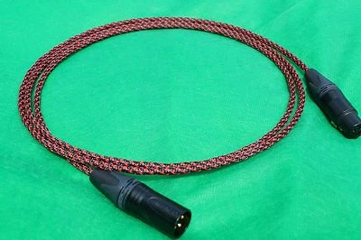 5 FT SILVER PLATED MIL-SPEC MIC BALANCED XLR BRAIDED SLEEVE INTERCONNECT CABLE. - Image 1 of 4