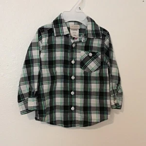 Arizona para niños talla 18 meses Camisa a cuadros verdes de manga larga - Imagen 1 de 3