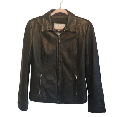 Chaqueta de Moto Wilson's de Cuero Máxima Negra Gilmore Niñas Forrada con Cremallera Para Mujer M Foto 1 de 4