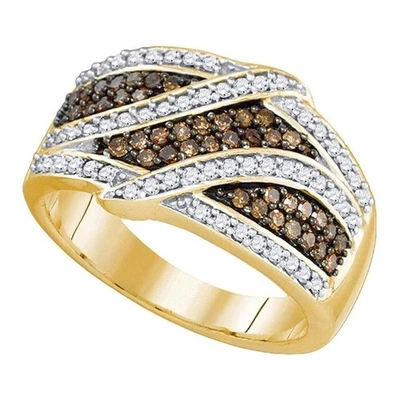 10K Yellow Gold 3/4 CTTW Chocolate Brown Diamond Wedding Anniversary Band Ring - Image 1 of 4
