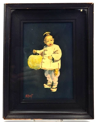 Esther Hunt Watercolor Original Painting Listed Artist Chinese Art - Image 1 of 4