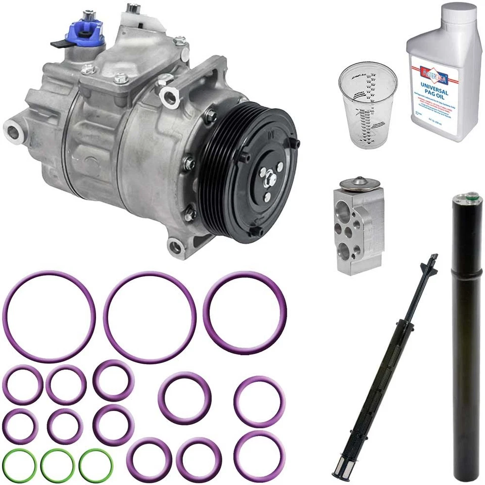 Compresor de aire acondicionado Omega Eos para Volkswagen GTI CC Jetta Beetle con kit de reparación de aire acondicionado GAP Foto 1 de 1