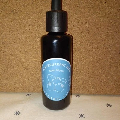 NHR ORGANICS Organic Blackcurrant Seed Oil in Miron Glass Dropper Cold Pressed Black Currant