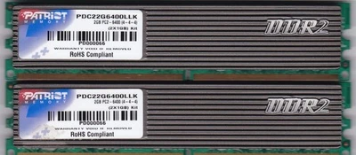 2GB 2x1GB PC2-6400 DDR2-800 PATRIOT PDC22G6400LLK Extreme Performance MEMORY KIT - Image 1 of 4