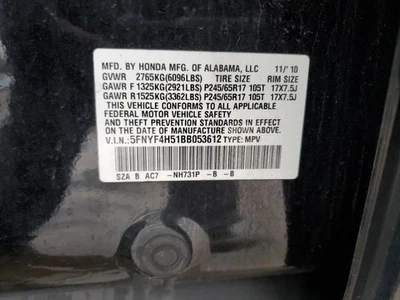 Cinturón de seguridad delantero hebilla del conductor asiento eléctrico compatible con 09-15 PILOT 46233 Foto 1 de 4