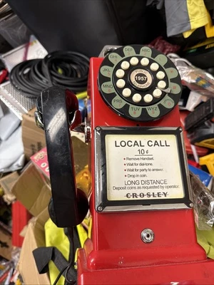 Teléfono Público CR56-RE Años 50 con Tecnología Pulsador, Rojo Foto 1 de 4