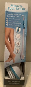 Miracle Foot Brush with Pumice Stone 30 Inches (White). Exfoliates. NEW - Picture 1 of 4