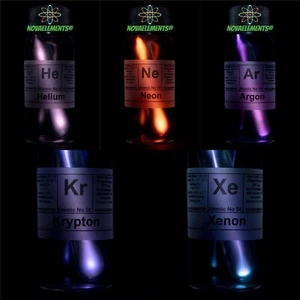 Noble Gases Set Helium, Neon, Argon, Krypton, Xenon Bulb, Tesla Coil Included - Picture 1 of 8