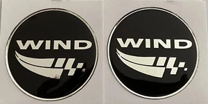 RENAULT WIND SEITENWAND FLÜGEL MITTELKAPPE AUFKLEBER GEWÖLBT X4 SCHWARZ CHROM X2 70 mm - Bild 1 von 6