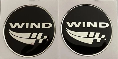 RENAULT WIND SIDE PANEL WING CENTRE CAP STICKERS DOMED BLACK CHROME X2 70mm - Image 1 of 4