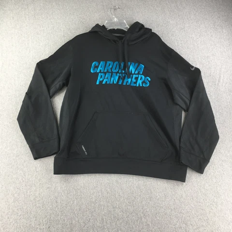 Carolina Panthers Sweater Mens L Nike Therma Fit Hooded Sweatshirt On Field Cover
