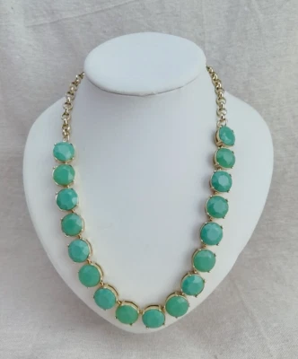 Новый Banana Republic зеленый смолы камень точка кристалл ожерелье золотистый тон - Изображение 1 из 3