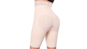 New Faja Colombiana Strapless Beige Nude Knee Length Butt Light Compression M - Picture 1 of 6