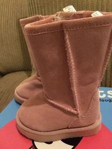 Sprockets Lil Cozy Kids Shoes Girls Pink Leather Boots US Size 4 EUC - Picture 1 of 7