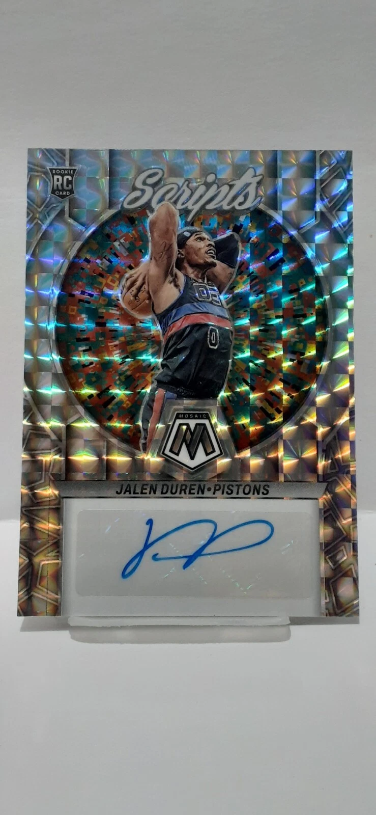JALEN DUREN (RC) ROOKIE AUTO SILVER SCRIPTS MOSAIC PRIZM 2022-23 PANINI MOSAIC