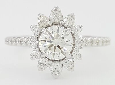 HOF Hearts on Fire Behati Diamond Halo Engagement Ring 1.21 ct 18k WG Rtl $9.5K - Image 1 of 4