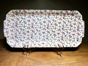 Large Vintage French Limoges Chintz Bread/Sandwich Tray by AJC France - Picture 1 of 5