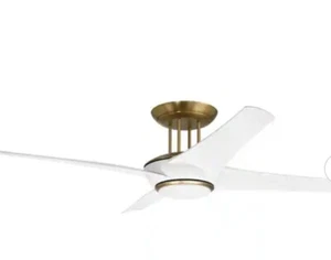 Craftmade 54" Cam Ceiling Fan, White/Brass/White Blades/Frosted - CAM54WSB4 - Picture 1 of 1