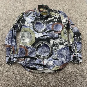 Robert Graham Shirt Mens Large Fit Designer Classy Abstract Rare Flip Cuff EUC - Picture 1 of 14