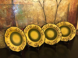 4 WILLIAMS SONOMA MARKETPLACE Speiseteller gelb grün handbemalt RAR - Bild 1 von 8