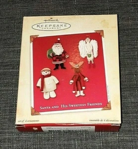 Hallmark Keepsake Ornaments SANTA & His SWEETEST FRIENDS Set of 4 - 2002 - New - Picture 1 of 10