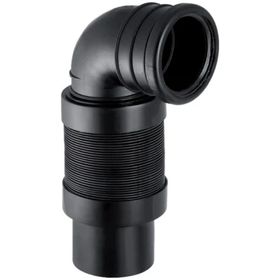 GE PE Anschlussbogen 90Gr für Wand-WC ausziehbar d90/90 - Bild 1 von 3