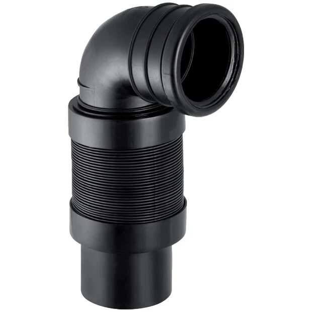 GE PE Anschlussbogen 90Gr für Wand-WC ausziehbar d90/90 - Bild 1 von 3