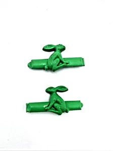 Set Barrettes Ragazza Vintage Goody Snap-Tight Coniglio Coniglietto Verde - Foto 1 di 5
