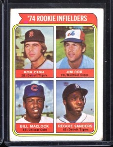1974 Topps Rookie Infielders - Bill Madlock/Cash/ Cox/Sanders VG , Free Shipping
