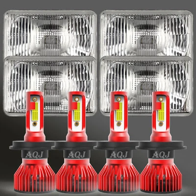 For Buick Regal Grand National 1984-1987 4PCS 4X6" LED Headlights Hi-Lo Beams — 第 1/4 张图片