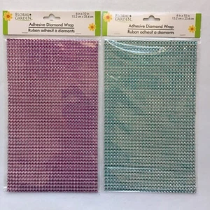 2 Pink & Blue gem adhesive diamond wrap 6 X 10 sheet for crafts scrapbook stones - Picture 1 of 6