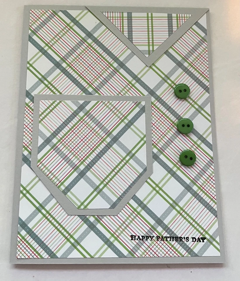 Tarjeta del día del padre hecha a mano ~ camisa a cuadros Foto 1 de 1