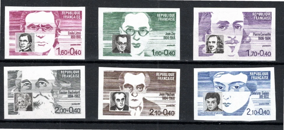 FRANCE 1984 SC#'s B567-B572 (YT#'s 2328-2332 cv 90€) Imperf MH - Image 1 of 1