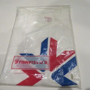 VTG NEW Canada 1978 Commonwealth Games Stanfield's White Tee Shirt Sz M - Picture 1 of 12