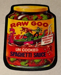 Wacky Packages Raw Goo Un Cooked Spaghetti Sauce Topps Vintage 1973 Used Sticker - Picture 1 of 2