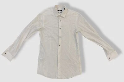 142 美元 Hugo Boss 男式修身白色法式袖口燕尾服正装衬衫 14.5 32/33 码 — 第 1/4 张图片