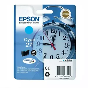 C13T27024010 Cartucho de tinta para impresora cian Reloj despertador Epson Serie 27 - Imagen 1 de 1