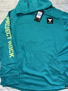 Under Armour Youth XL (18/20) Boys Teal Project Rock Terry Hoodie NEW - Picture 1 of 1