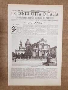 Le Cento Città d'Italia 25 gennaio 1891 Catania Il Secolo Sonzogno Ristampa - Picture 1 of 1