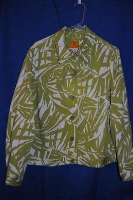 Womens RUBY RD. Green White Patterned Blazer size 12 - Image 1 of 4