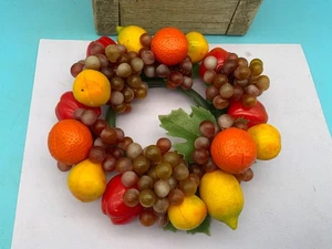 Vintage Artificial Fruite Wreath Candle Ring 7" - Picture 1 of 4