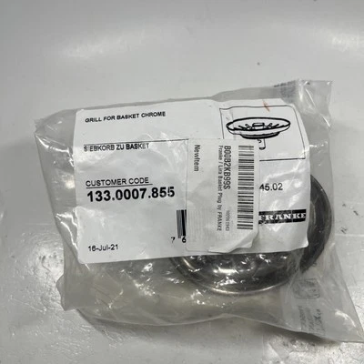 Genuine Franke Sink PLUG for Basket Strainer (Old Style, Pre 2008) In Chrome