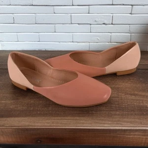 Planos de ballet Cinak punta cuadrada beige rosa dos tonos para mujer talla 5 - 5,5 - Imagen 1 de 9