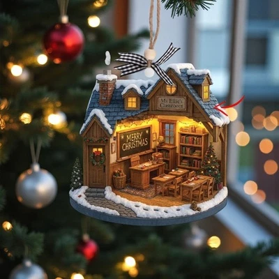 Personalizado Profesor Aula Navidad Adorno Escuela Regalo Acrílico Foto 1 de 4