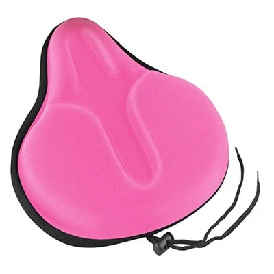  Funda de asiento de bicicleta de gel grande, cojín de asiento de bicicleta extra suave para hombre mujer rosa Foto 1 de 4