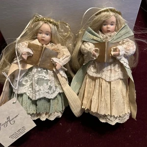 KSA Kurt Adler Jocelyn Mostrom Natale 2 figure ornamento angelo vittoriano - Foto 1 di 15