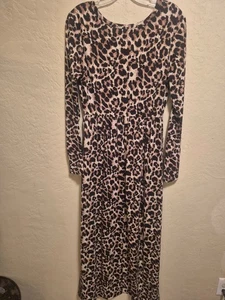Midikleid Leopardenmuster Langarm S - Bild 1 von 4