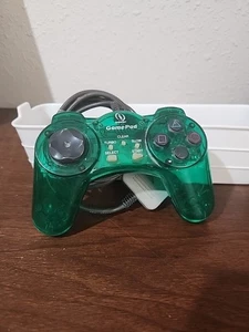 Interact Translucent Green Wired Controller PS1 For PlayStation 1 Gamepad  - Picture 1 of 2