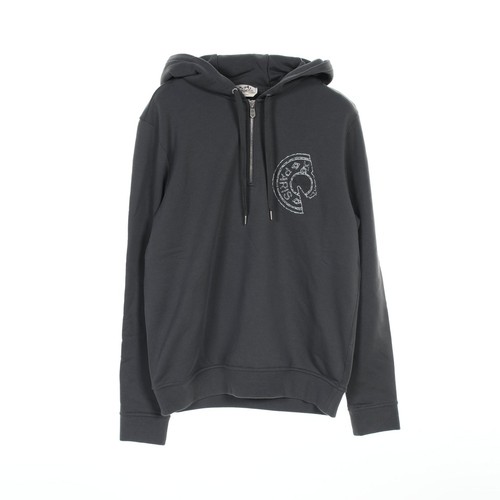 HERMÈS 【Tops】HERMES Crude Cell Pullover Felpa con Cappuccio Cotone Grigio Hermes