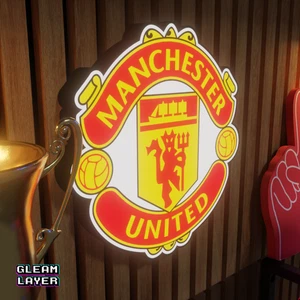Manchester United FC Logo Led Football Team Lightbox RGB Wall Display Light Sign - Picture 1 of 5